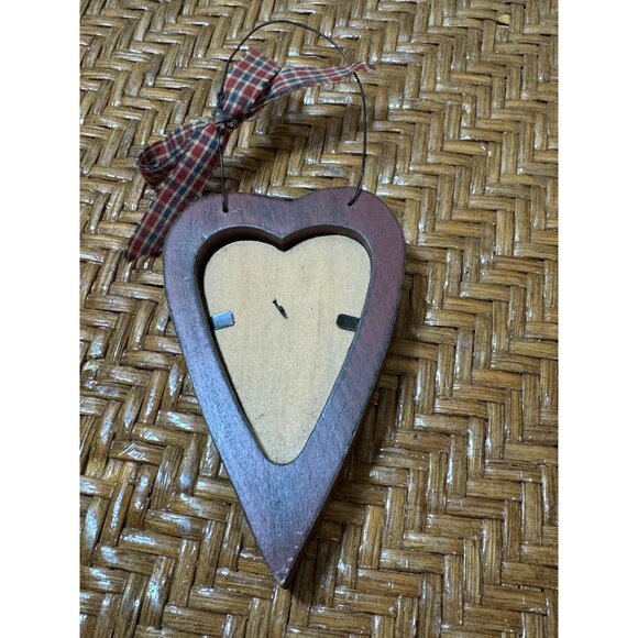 Rustic Heart-Shaped Wooden Wall Decor With Star Design & Button Accent Ornament - Picture 2 of 4